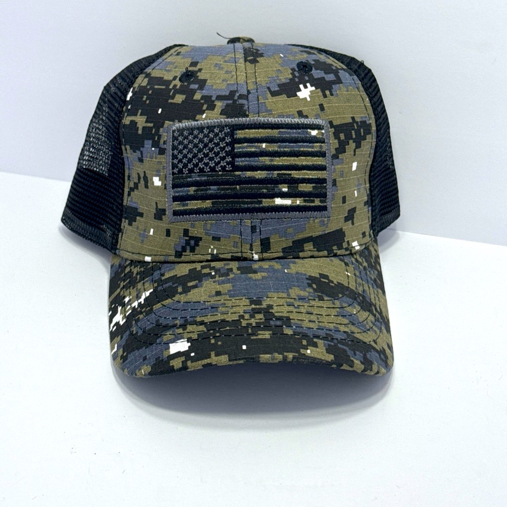 USA FLAG MILITARY TACTICAL DETACHABLE BASEBALL CAP HAT GREEN ACU CAMO